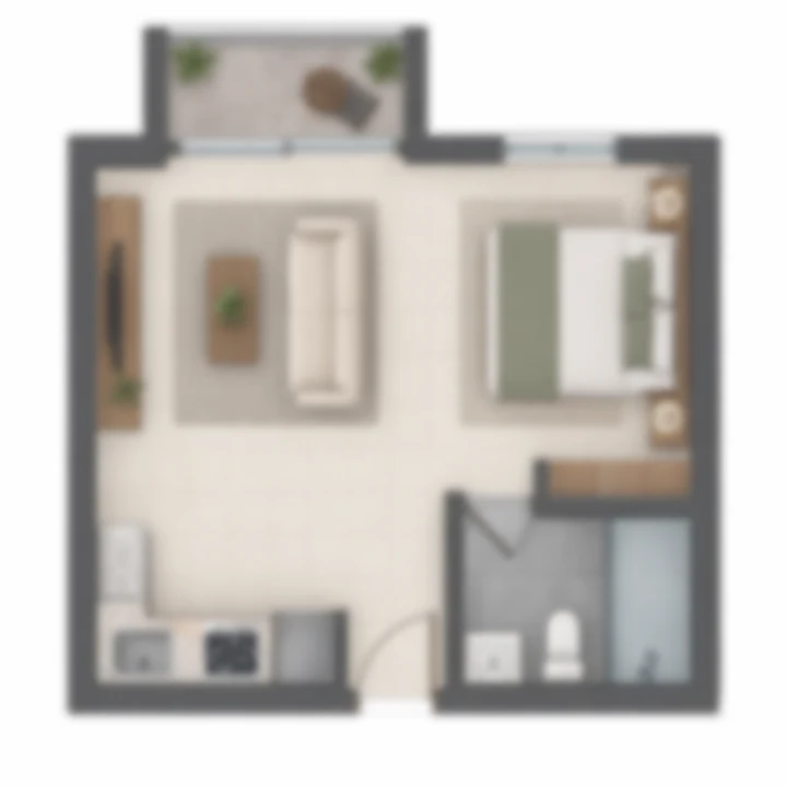 Aparna Sarjapur Road indicative apartment layout A, blurred artist's impression